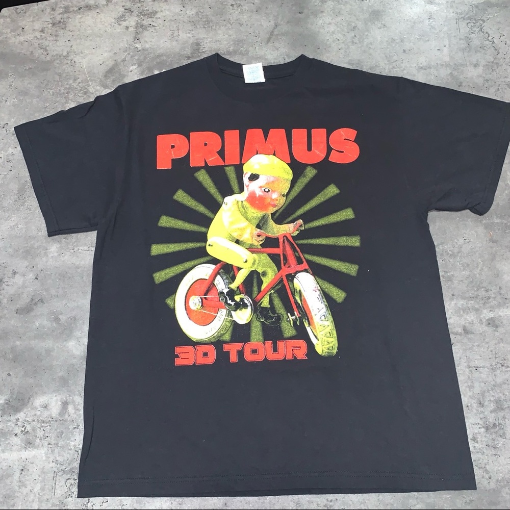 Primus 3D tour 2013 rare graphic green naugahyde metal rock black shirt